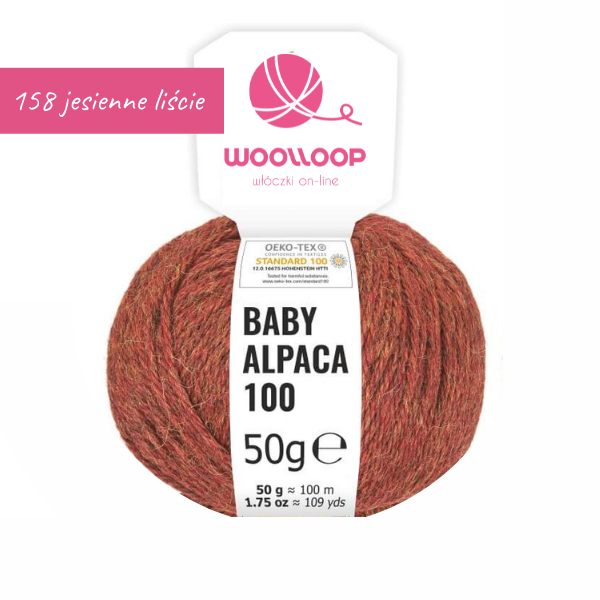 Baby alpaca DK woolloop yarns jesienne liscie 158 motek