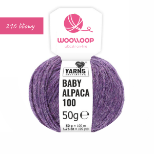 Baby alpaca DK woolloop yarns liliowy 216 motek