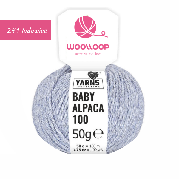 Baby alpaca DK woolloop yarns lodowiec 241 motek