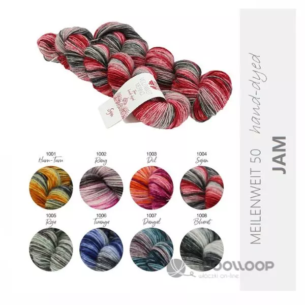 Meilenweit 50 JAM recznie farbowana lana grossa paleta