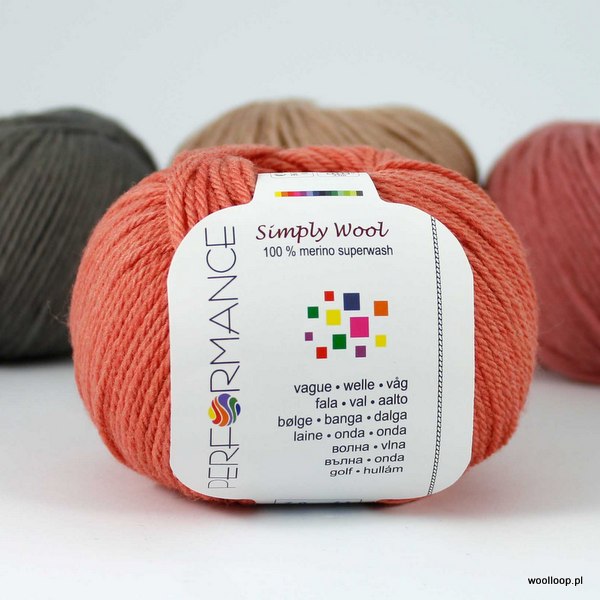 Simply Wool 17 koralowy (z przejściami kolorystycznymi) 