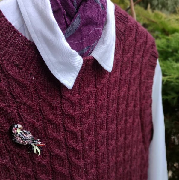 kazmizelka z warkoczami Laine Novita DK woolloop kazmizelka z warkoczami Laine Novita DK woolloop
