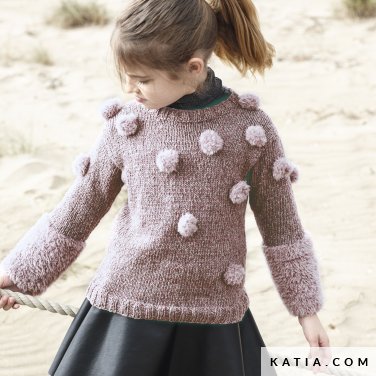 sweterek dzieciecy na drutach z wloczki Katia Lagom