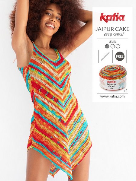szydelkowa sukienka z wloczki Jaipur Cake woolloop
