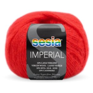 wloczka sesia imperial kaszmir jedwab merino extrafine 0163 czerwony