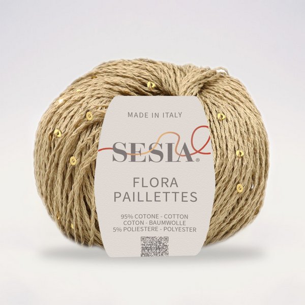 Flora Pailettes 0045 – Złoty beż