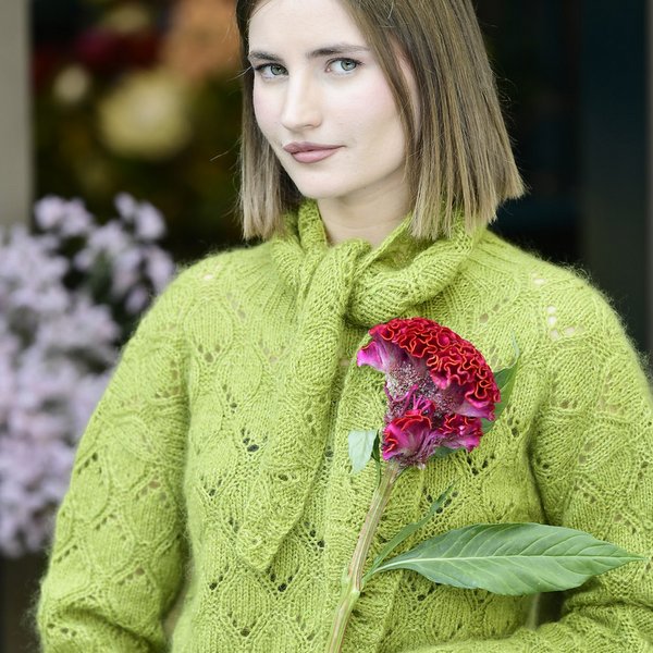 zielony sweter na drutach wloczka Sesia Scotland 2 zielony sweter na drutach wloczka Sesia Scotland 2